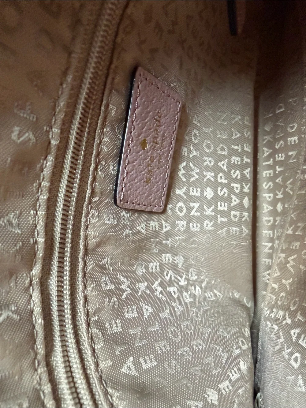 kate spade Pale Pink Pebbled Leather Chain Shoulder Bag